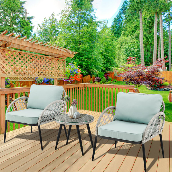 Corrigan Studio® Wicker/rattan 2 Person Seating Group With Cushions